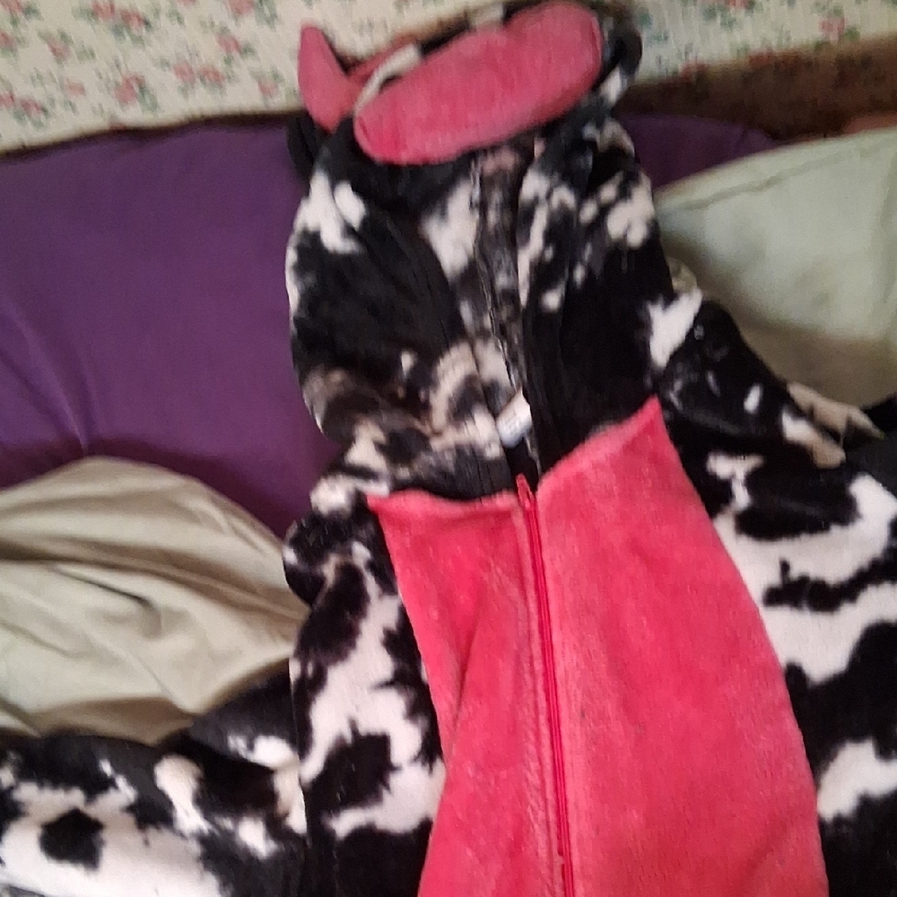 Pink and Black Cow Print Onesie